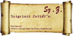 Szigriszt Zoltán névjegykártya