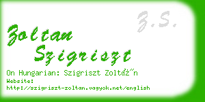 zoltan szigriszt business card